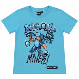 Minecraft Diamond Miner gyerek rövid póló, felső 12 év / 152 cm