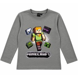 Minecraft Alex Adventure Grey gyerek hosszú ujjú póló, felső 9 év / 134 cm