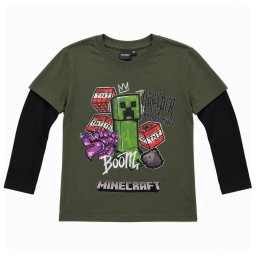 Minecraft Creeper Boom gyerek hosszú ujjú póló, felső 9 év / 134 cm