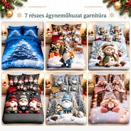 7 részes Karácsonyi 3D mintás ágynemű garnitúra-66 válsztható mintával
