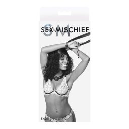 Sportsheets BDSM szett Szatén kötöző, légáteresztő szájpecek, szemkötő, 130 cm fekete