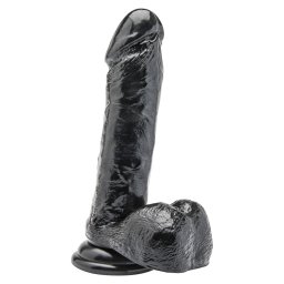 Toyjoy Dildó Realisztikus kidomborodó rész fekete 18 cm