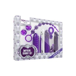 ToyJoy Szexjáték szett Vibrátorral, dildóval, análszalaggal Lila