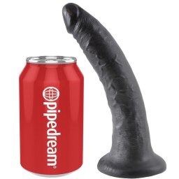 King Cock élethű dildó - fekete, 17,8cm