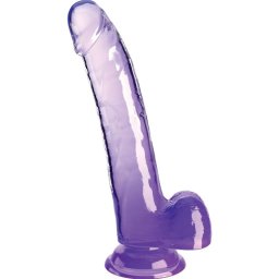 King Cock élethű dildó herékkel - átlátszó, 20,3cm