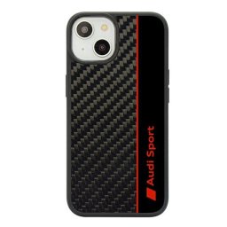 Audi Carbon Fiber Stripe iPhone 13 / 14 / 15 tok, fekete / piros