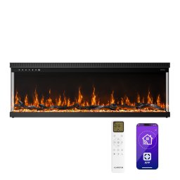 Klarstein EchoFlame Smart falra szerelhető elektromos kandalló | 127 cm | 1800 W | 2 fűtési üzemmód | 12 szín | Fekete ()