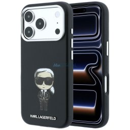 KARL LAGERFELD case for IPHONE 18 Pro/ 17 Pro compatible with MagSafe (Smooth Ikonik Sketch) black