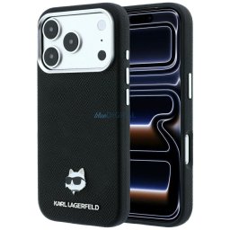 KARL LAGERFELD case for IPHONE 18 Pro Max/ 17 Pro Max compatible with MagSafe (Grained Choupette Head Metal) black