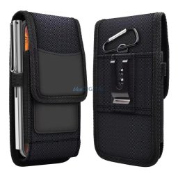 Vertical Belt Phone Pouch for iPhone 5 / 5s / SE / 5c, Oppo A71, Oxford Model 1, Black