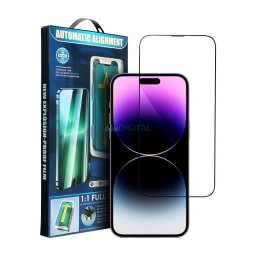5D Full Glue Tempered Glass for iPhone 14 PRO MAX with applicator black