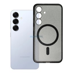 Case for Samsung S25 Clear Mag Cover - Glitter (STR) compatible with MagSafe czarny glitter