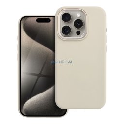 Case for iPhone 15 PRO Forcell F-Protect Frame Premium compatible wiht Magsafe antique white