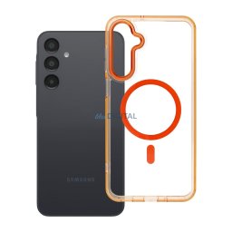 Case for Samsung A16 Frame Clear Hybrid Mag Cover compatible with MagSafe hermes orange