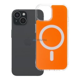 Case for iPhone 15 Clear Fusion Mag Cover compatible with MagSafe hermes orange