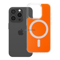 Case for iPhone 15 PRO Clear Fusion Mag Cover compatible with MagSafe hermes orange