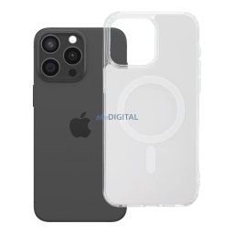 Case for iPhone 15 PRO MAX Clear Fusion Mag Cover compatible with MagSafe white