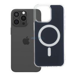 Case for iPhone 15 PRO MAX Clear Fusion Mag Cover compatible with MagSafe navy blue