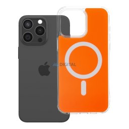 Case for iPhone 15 PRO MAX Clear Fusion Mag Cover compatible with MagSafe hermes orange