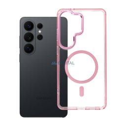 Case for Samsung S26 ULTRA Frame Clear Hybrid Mag Cover compatible with MagSafe powder pink
