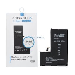 AmpSentrix Basic battery for iPhone 15 PRO (high capacity 3480 mAh)