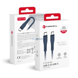 Cable USB C to USB C Forcell F-Energy QC4.0 PD 5A 100W Silicone 1 m C347 navy blue