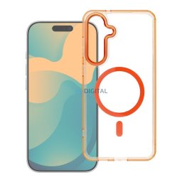 Case for Samsung A57 Frame Clear Hybrid Mag Cover compatible with MagSafe hermes orange