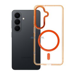 Case for Samsung S26 Frame Clear Hybrid Mag Cover compatible with MagSafe hermes orange
