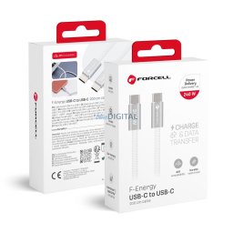 Cable USB C to USB C Forcell F-Energy QC4.0 PD 5A 240W Cafule Color 2 m CBN1 white