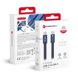 Cable USB C to USB C Forcell F-Energy QC4.0 PD 5A 100W Cafule Flat 1,2 m CCFN23 dark blue