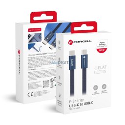 Cable USB C to USB C Forcell F-Energy QC4.0 PD 3A 60W Cafule Flat 1,2 CCFN23 m dark blue