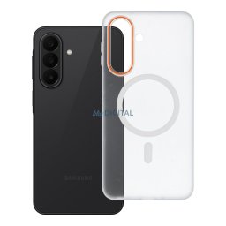 Case for Samsung A27 Go Orange compatible with MagSafe transparent