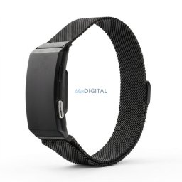 Smart fitness band with IP68 Waterproof Rating, ECG, Heart Rate, HRV, Blood Pressure, SpO2, Sleep & Stress Monitoring TITMO Loop I-110 black