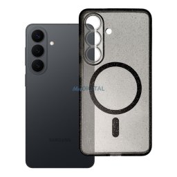 Case for Samsung S26 Clear Mag Cover - Glitter compatible with MagSafe (STR / CAMERA PROTECTION) black glitter