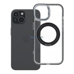 Case for iPhone 15 Frame Circle Stand compatible with MagSafe black