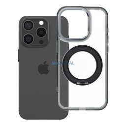 Case for iPhone 15 Pro Frame Circle Stand compatible with MagSafe black