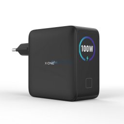 Travel charger X-ONE ChargeGo GaN with LCD 100W 2x USB C - black