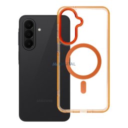 Case for Samsung A27 Frame Clear Hybrid Mag Cover compatible with MagSafe hermes orange