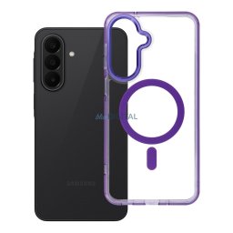 Case for Samsung A27 Frame Clear Hybrid Mag Cover compatible with MagSafe purple