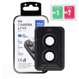 Tempered Glass Camera Lens Protector for Oppo Reno 15 Blue Star Easy Install black