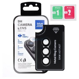 Tempered Glass Camera Lens Protector for Samsung A57 Blue Star Easy Install black