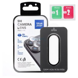 Tempered Glass Camera Lens for Samsung A56 Blue Star Easy Install black