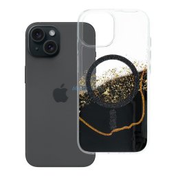 Case for iPhone 15 Golden compatible with MagSafe black