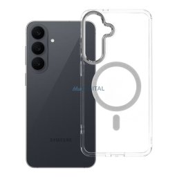 Case for Samsung S26 FE / S25 FE Frame Clear Hybrid Mag Cover compatible with MagSafe transparent