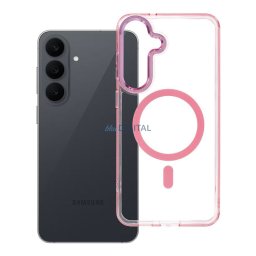 Case for Samsung S26 FE / S25 FE Frame Clear Hybrid Mag Cover compatible with MagSafe powder pink