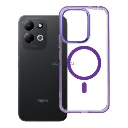 Case for Xiaomi Redmi 17 4G / 5G Frame Clear Hybrid Mag Cover compatible with MagSafe purple