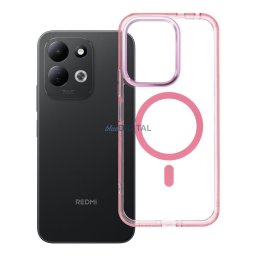 Case for Xiaomi Redmi 17 4G / 5G Frame Clear Hybrid Mag Cover compatible with MagSafe powder pink