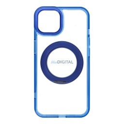 Case for iPhone 14 Frame Circle Stand compatible with MagSafe navy blue