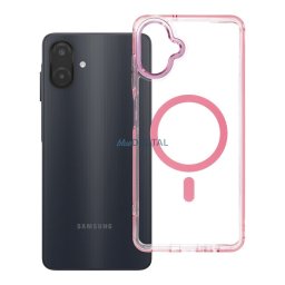 Case for Samsung A07 / A08 Frame Clear Hybrid Mag Cover compatible with MagSafe powder pink