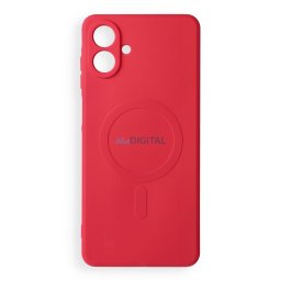 Case for Samsung A08 Silicone Mag Cover compatible with MagSafe (camera protection) red